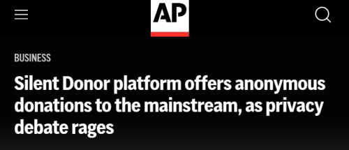 Associated Press Silent Donor anonymous donation privacy Associated Press Silent Donor anonymous donation privacy